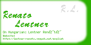 renato lentner business card